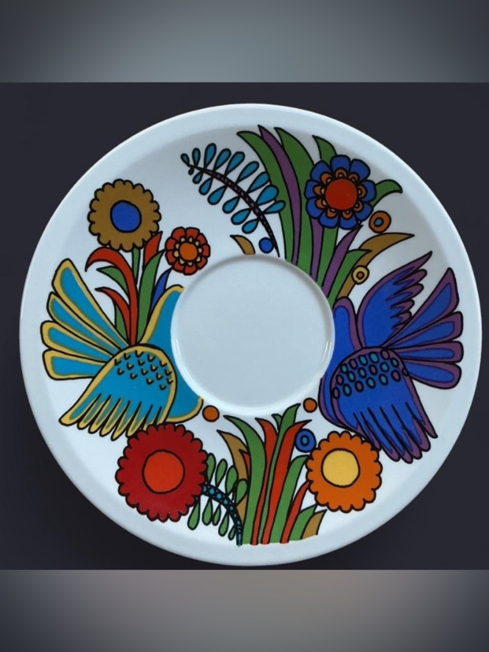 Vintage Villeroy and Boch Acapulco Folk Art Saucer